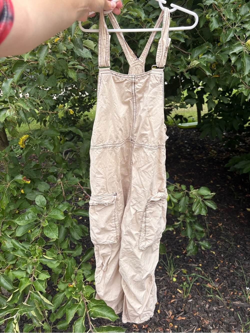 Kids Zara Beige Cargo Overalls - Lightweight Utility Jeans